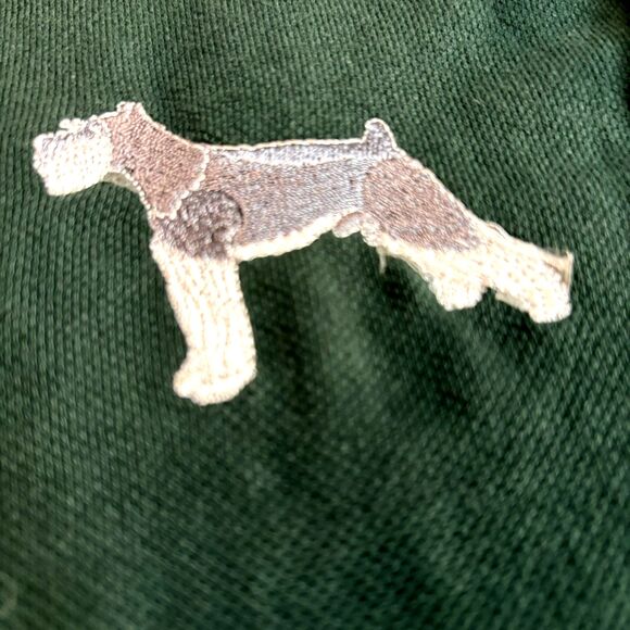 VTG Boundary Line Shirt USA Made Embroidered Terrier Dog Mock Neck Men’s SZ M - Picture 3 of 11